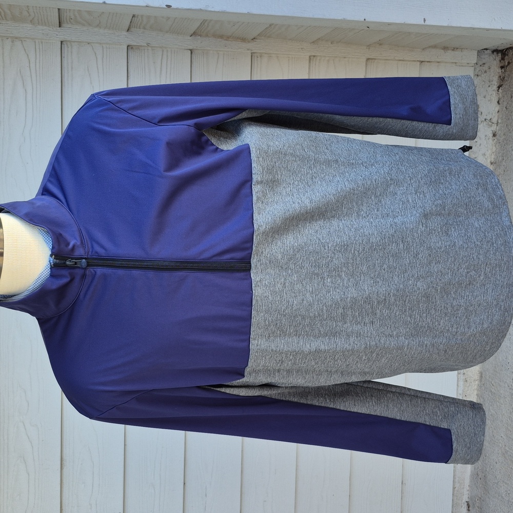 GREYSON Grey Blue Golf Mens Large Quarter Zip Pullover‎ Light Jacket
